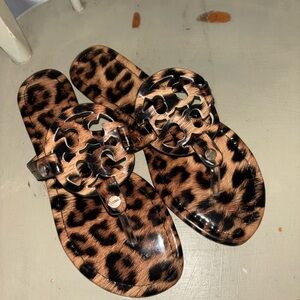 Leopard. Tory Burch miller  Sandals sz 40 Nwob